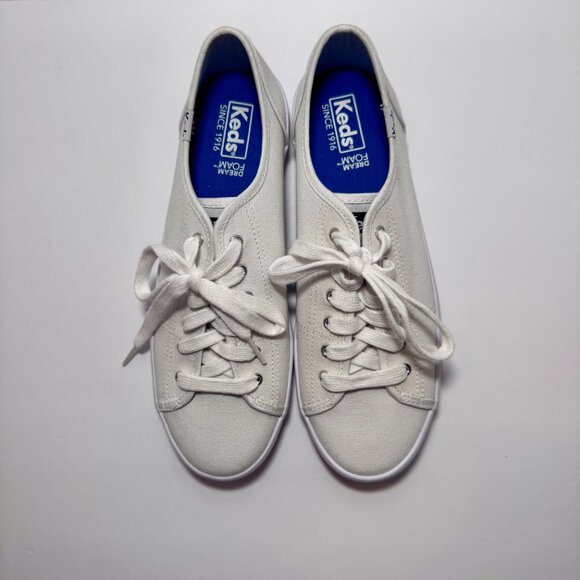Keds Women's Size 7.5 Lace Up Sneakers, white with Dream Foam - Picture 2 of 15